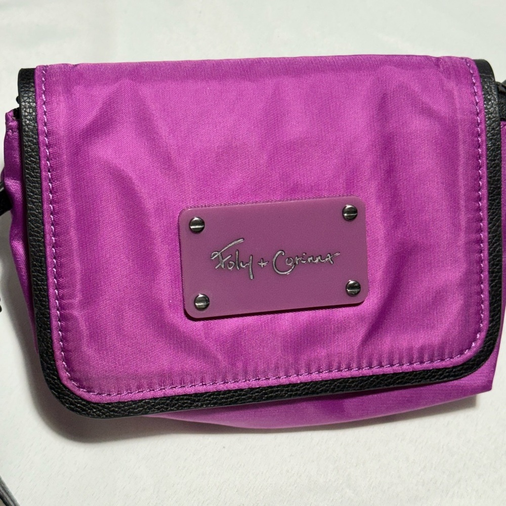 Foley + Corinna Purple Crossbody Bag with Flap Closure